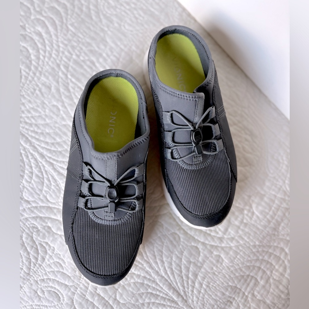 Vionic Zuri Grey Mesh Slip On Mules